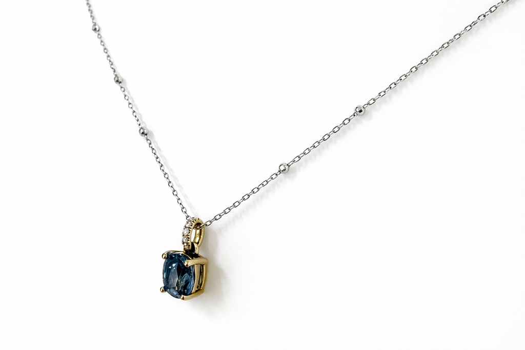 Blue Sapphire & Diamond Pendant