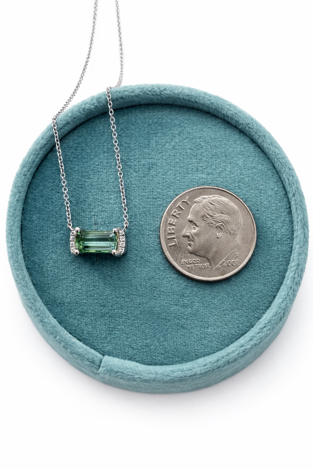 Green Tourmaline Bar Pendant