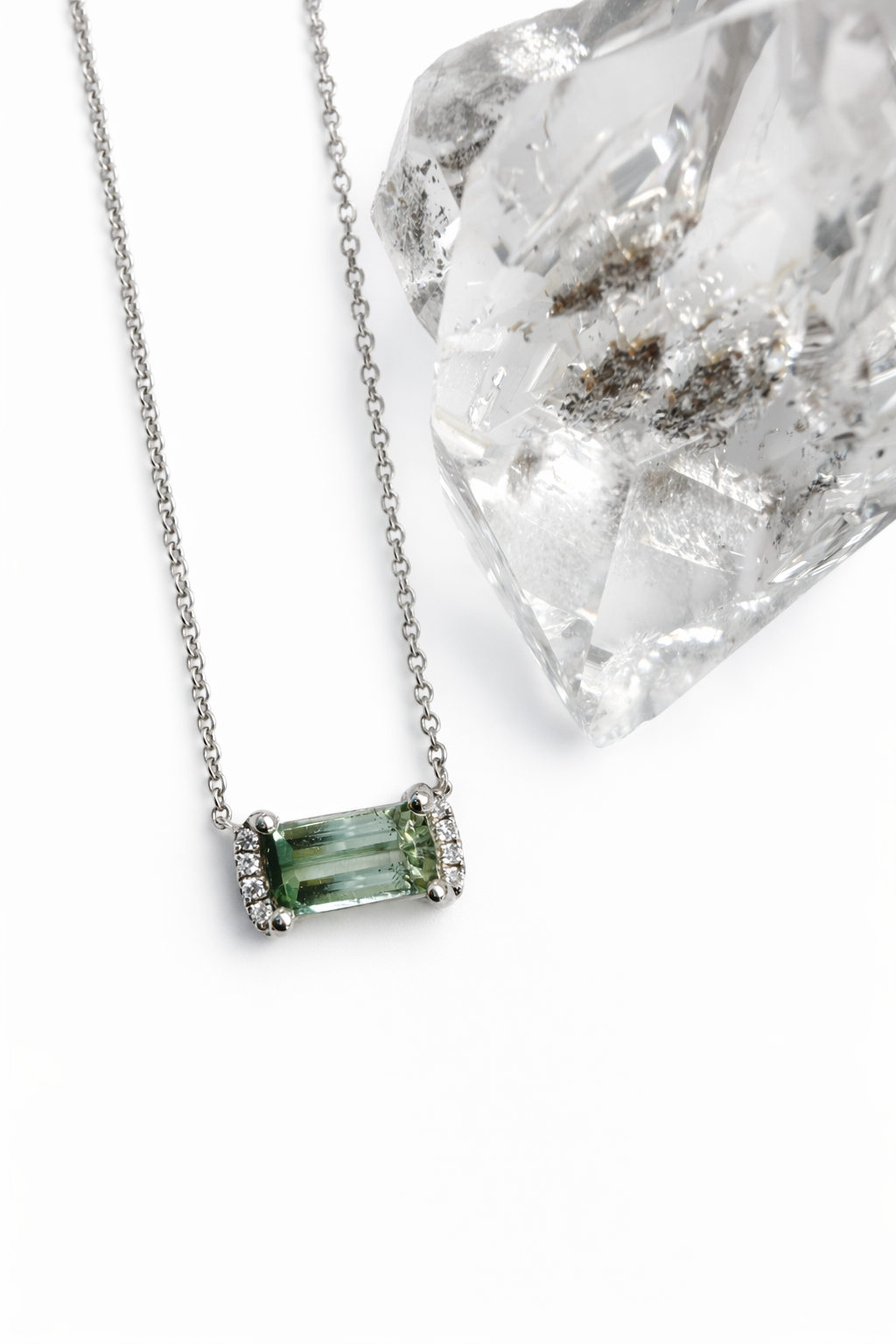 Green Tourmaline Bar Pendant