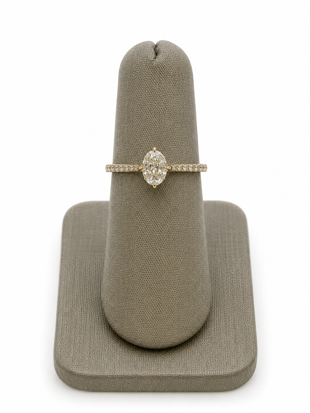 Natural Oval Yellow Gold Solitaire Ring