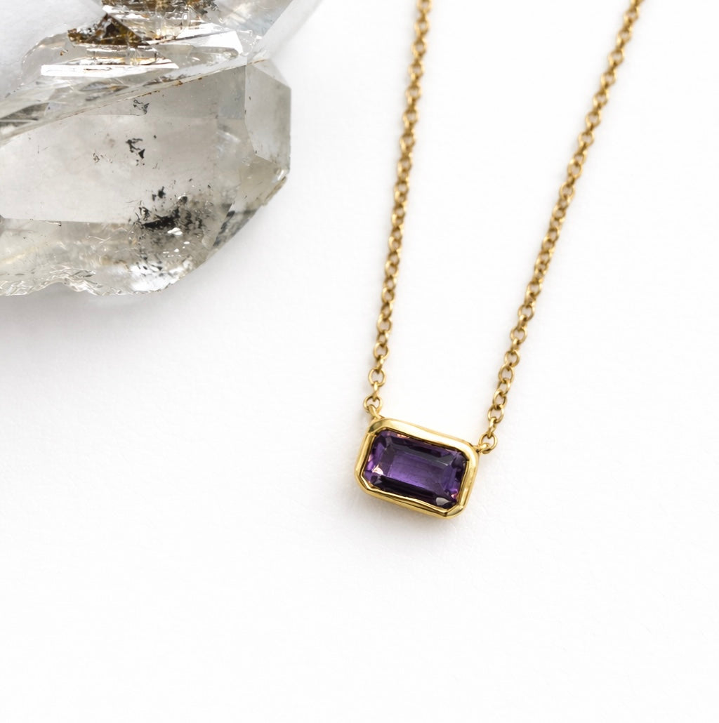 Petite Emerald Amethyst Pendant