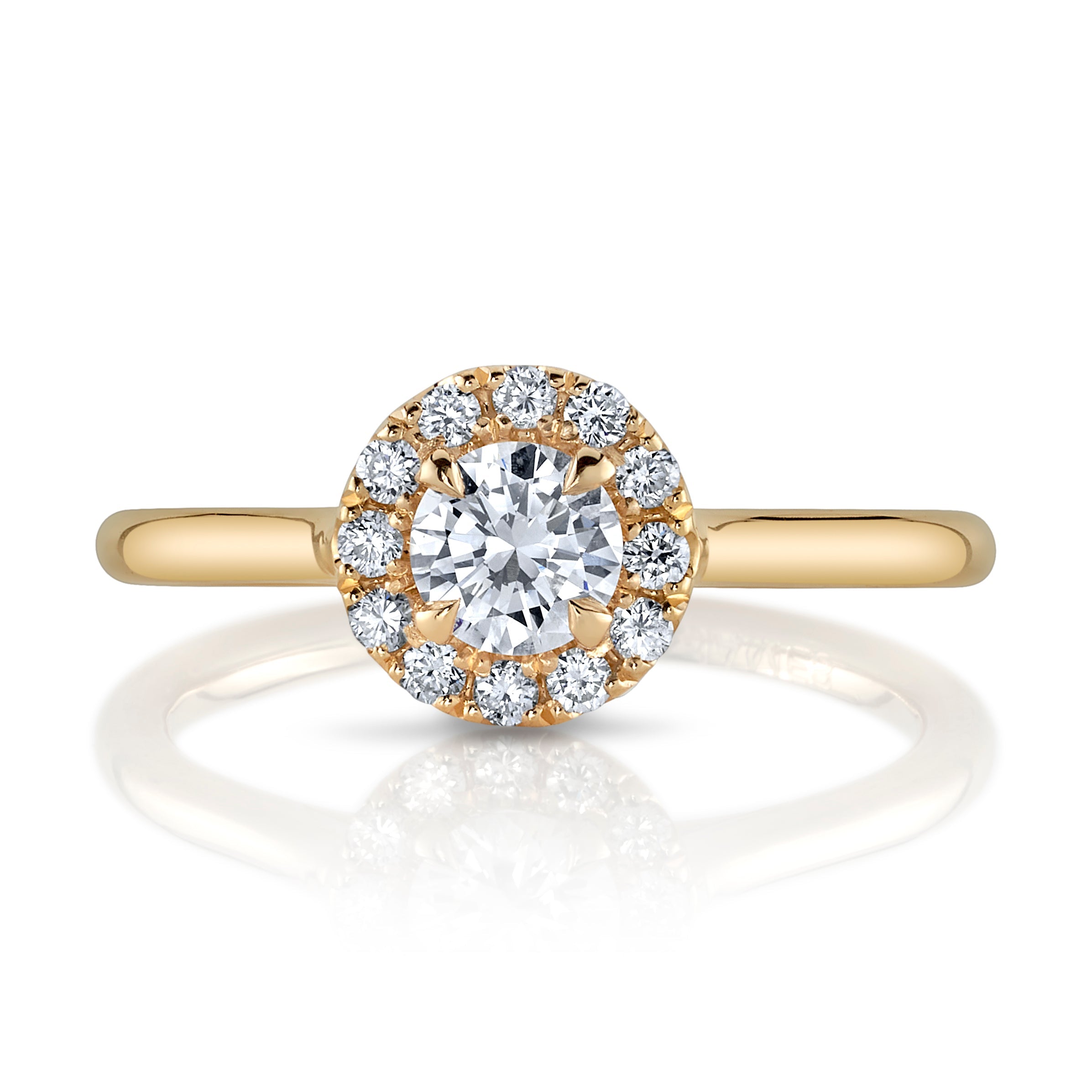 Natural Round Brilliant Diamond Halo Ring
