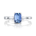 Blue Emerald Cut Sapphire Ring