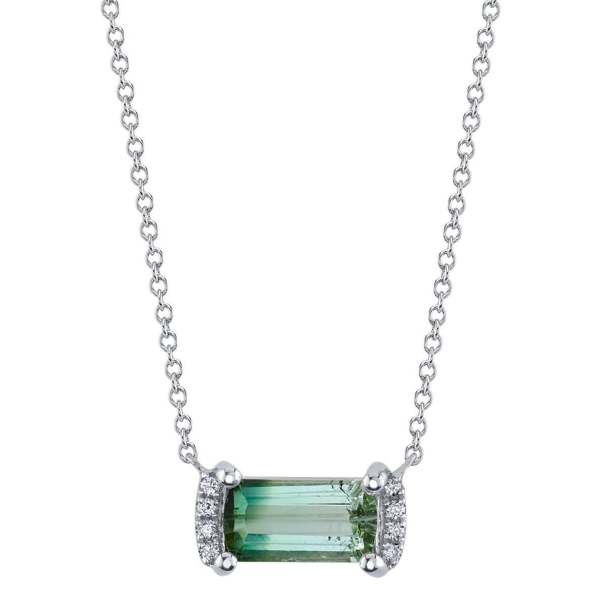 Green Tourmaline Bar Pendant
