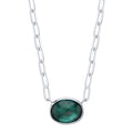 Teal Tourmaline Cabochon Pendant