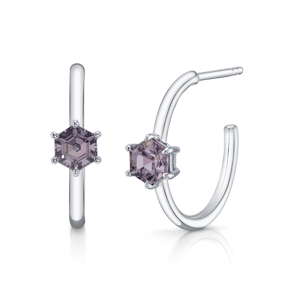 Grey Spinel Hexagon Hoops