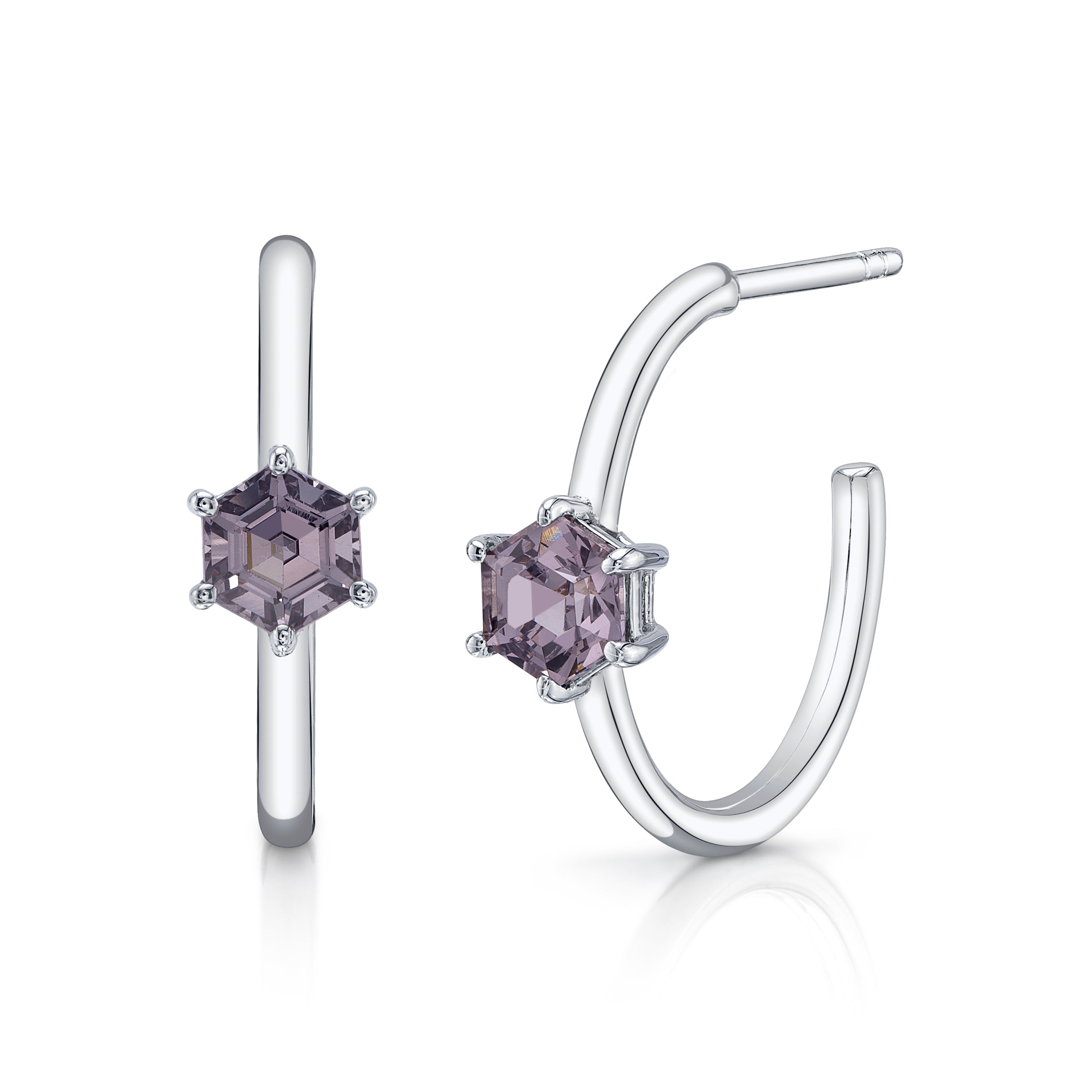 Grey Spinel Hexagon Hoops
