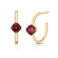 Rhodolite Garnet Cushion Hoops