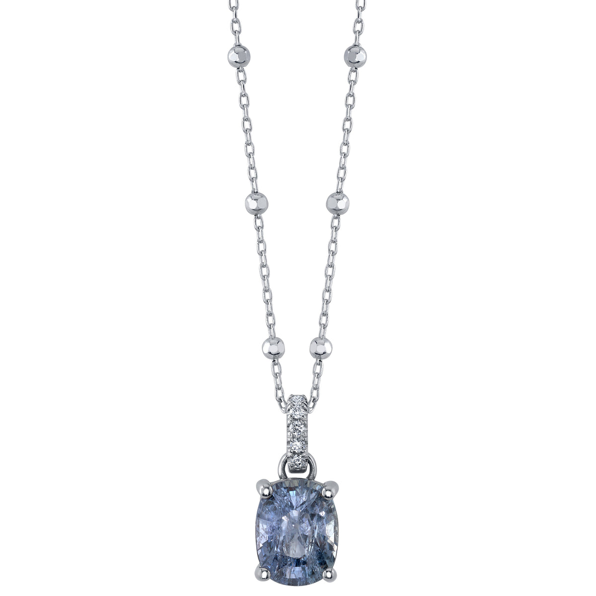 Blue Sapphire & Diamond Pendant