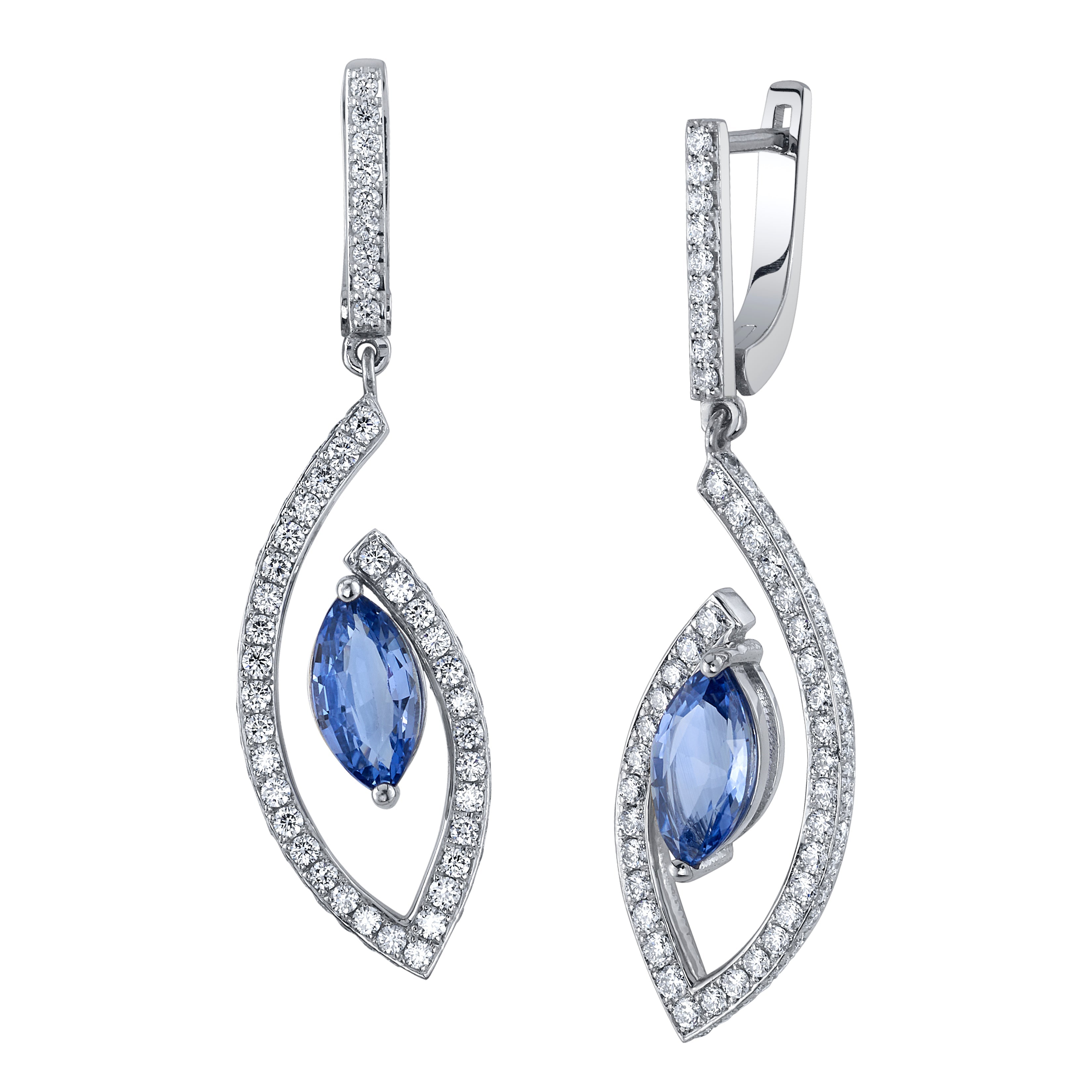 Sapphire & Diamond Drop Earrings