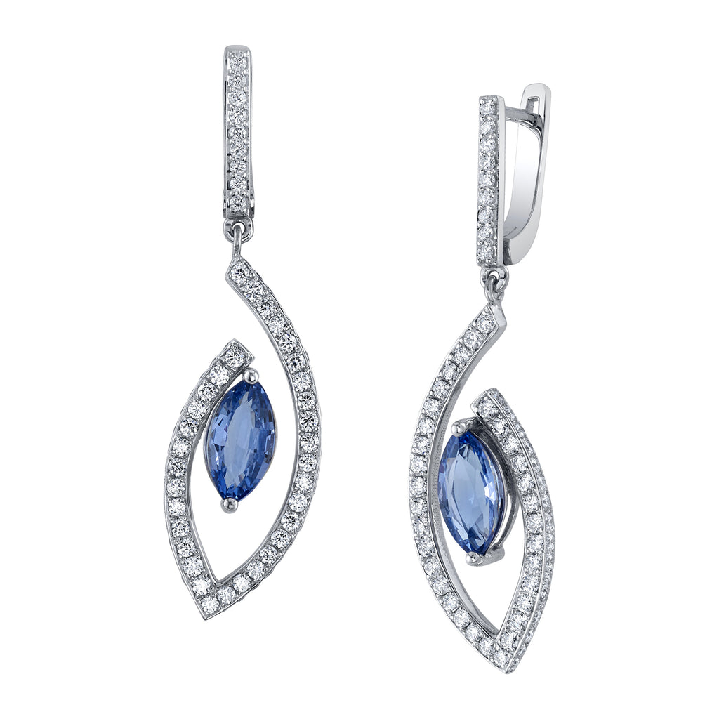 Sapphire & Diamond Drop Earrings
