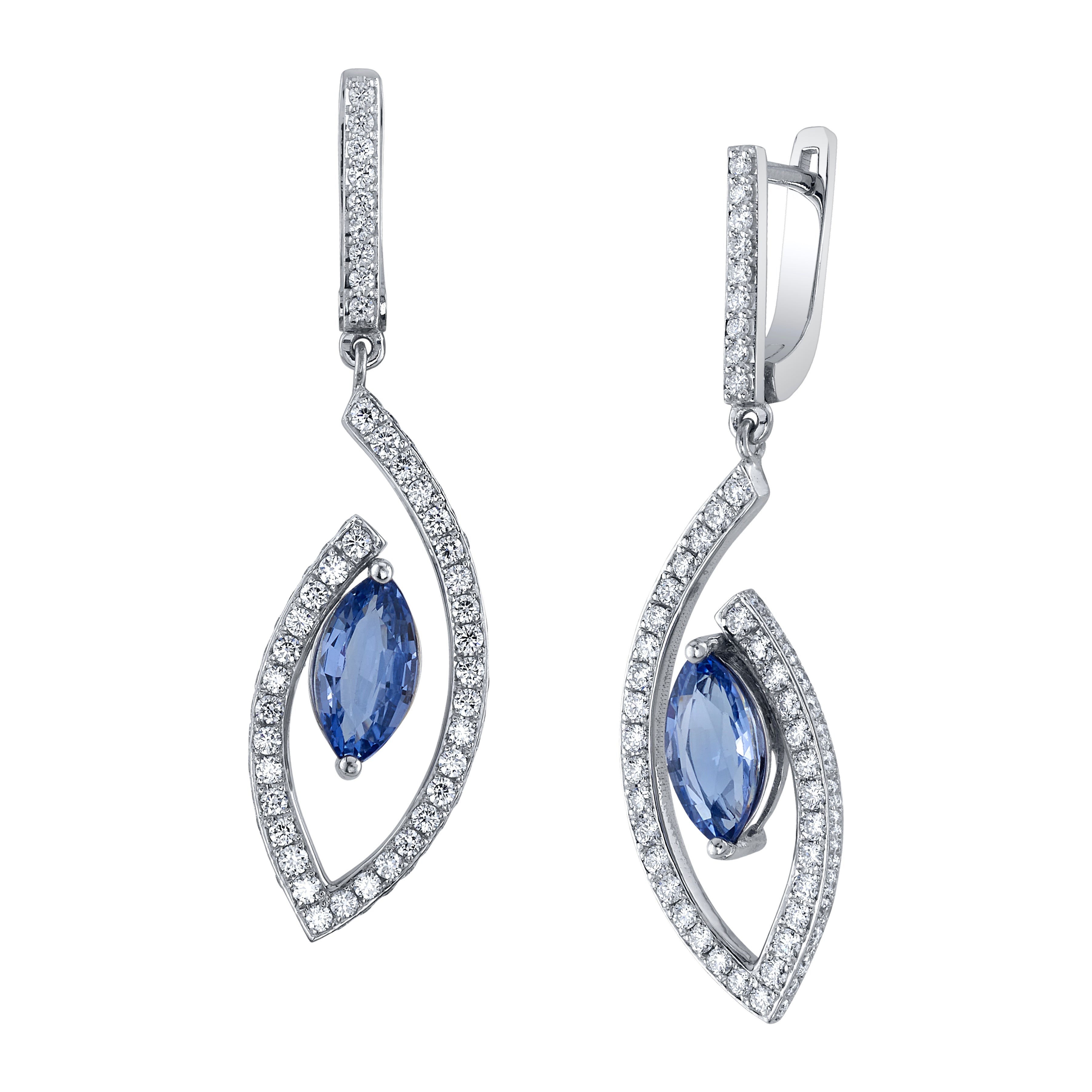 Sapphire & Diamond Drop Earrings