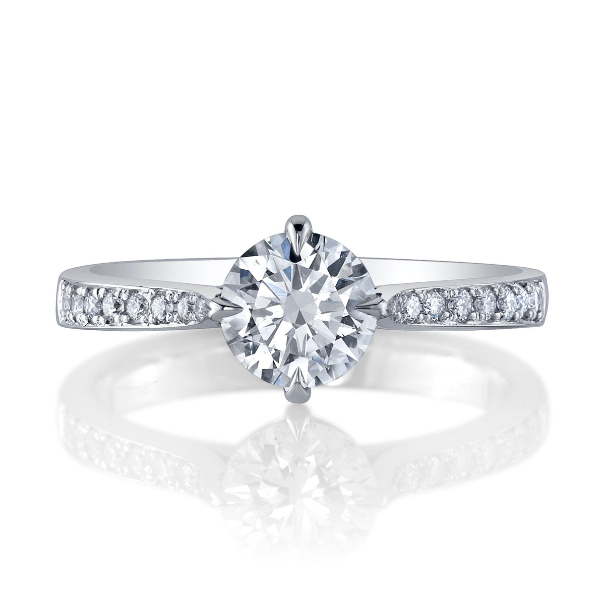 Round Brilliant Solitaire with N/S/E/W Points