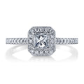 Natural Princess Cut Diamond Halo Ring