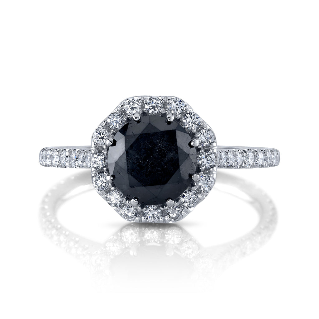 Black Diamond Halo Ring