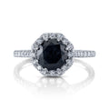 Black Diamond Halo Ring