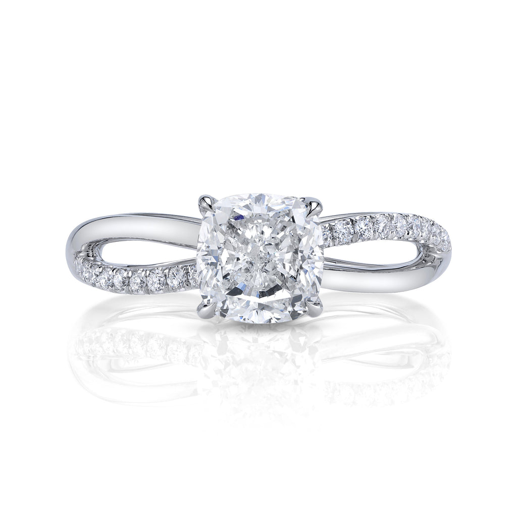 Natural Cushion Diamond Solitaire Infinity Ring