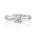Natural Cushion Diamond Solitaire Infinity Ring