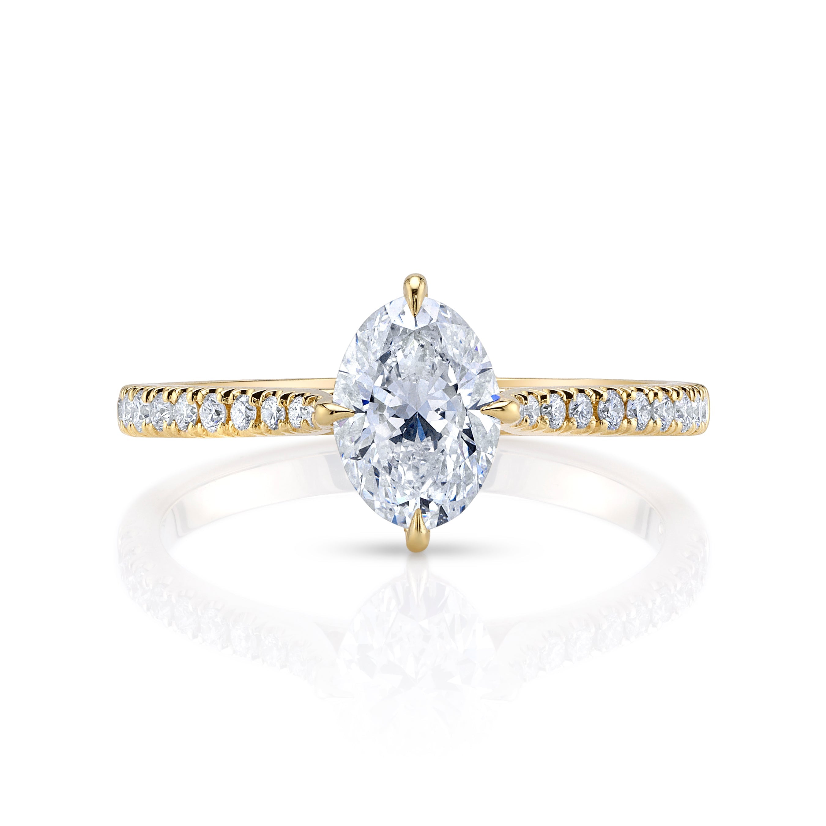 Natural Oval Yellow Gold Solitaire Ring