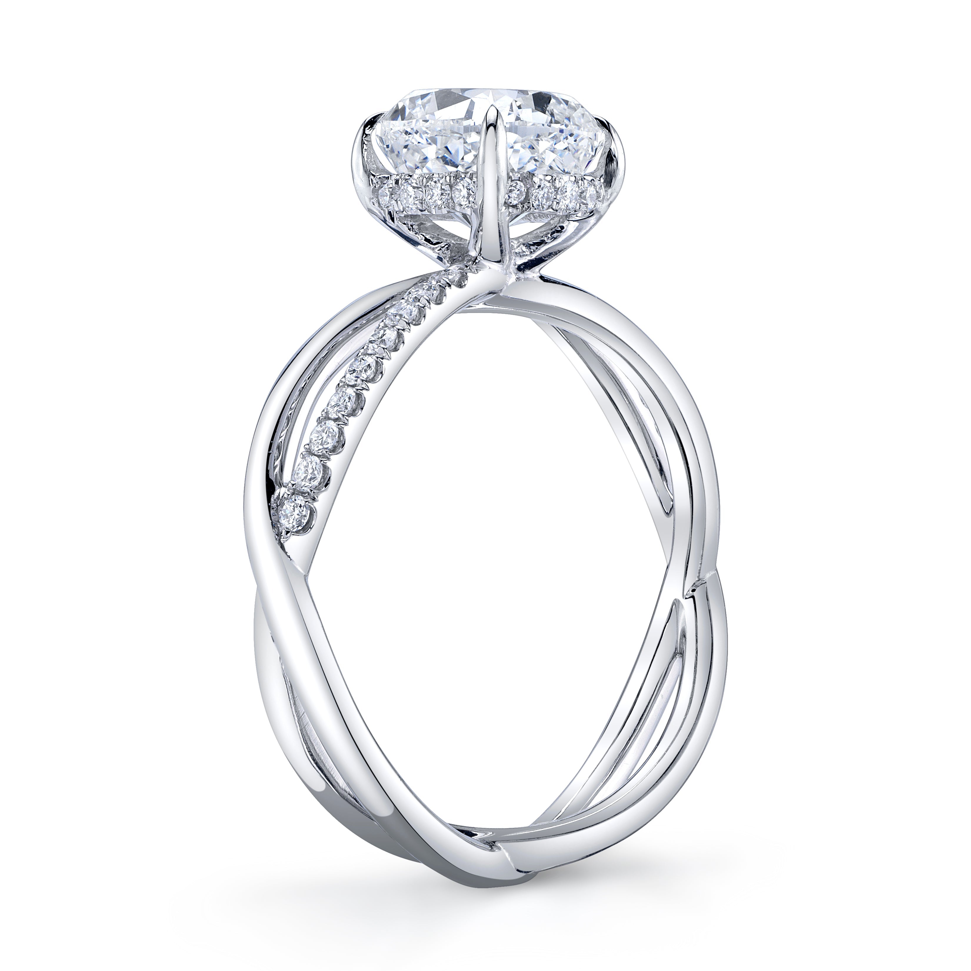 Natural Cushion Diamond Solitaire Infinity Ring