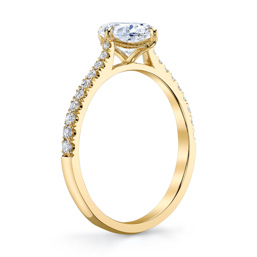 Natural Oval Yellow Gold Solitaire Ring