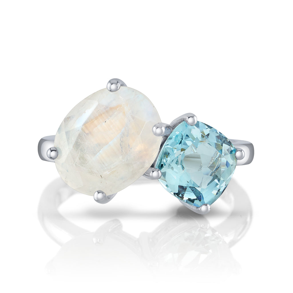 Moonstone & Aquamarine Ring