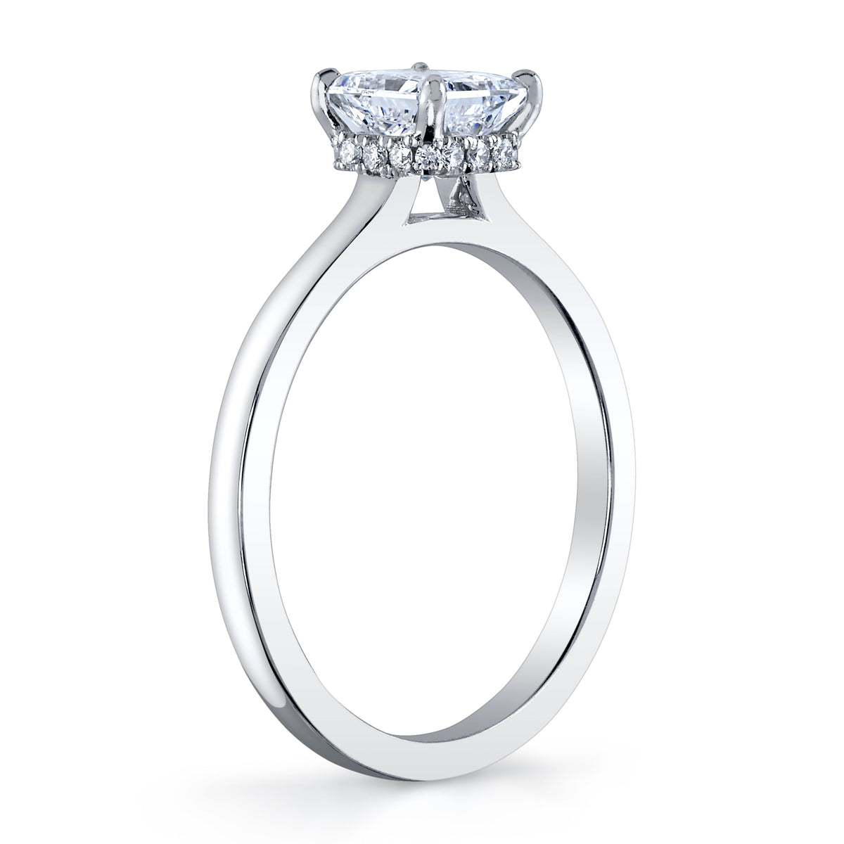 Natural Princess Cut Diamond Solitaire Ring