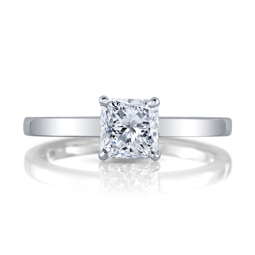 Natural Princess Cut Diamond Solitaire Ring