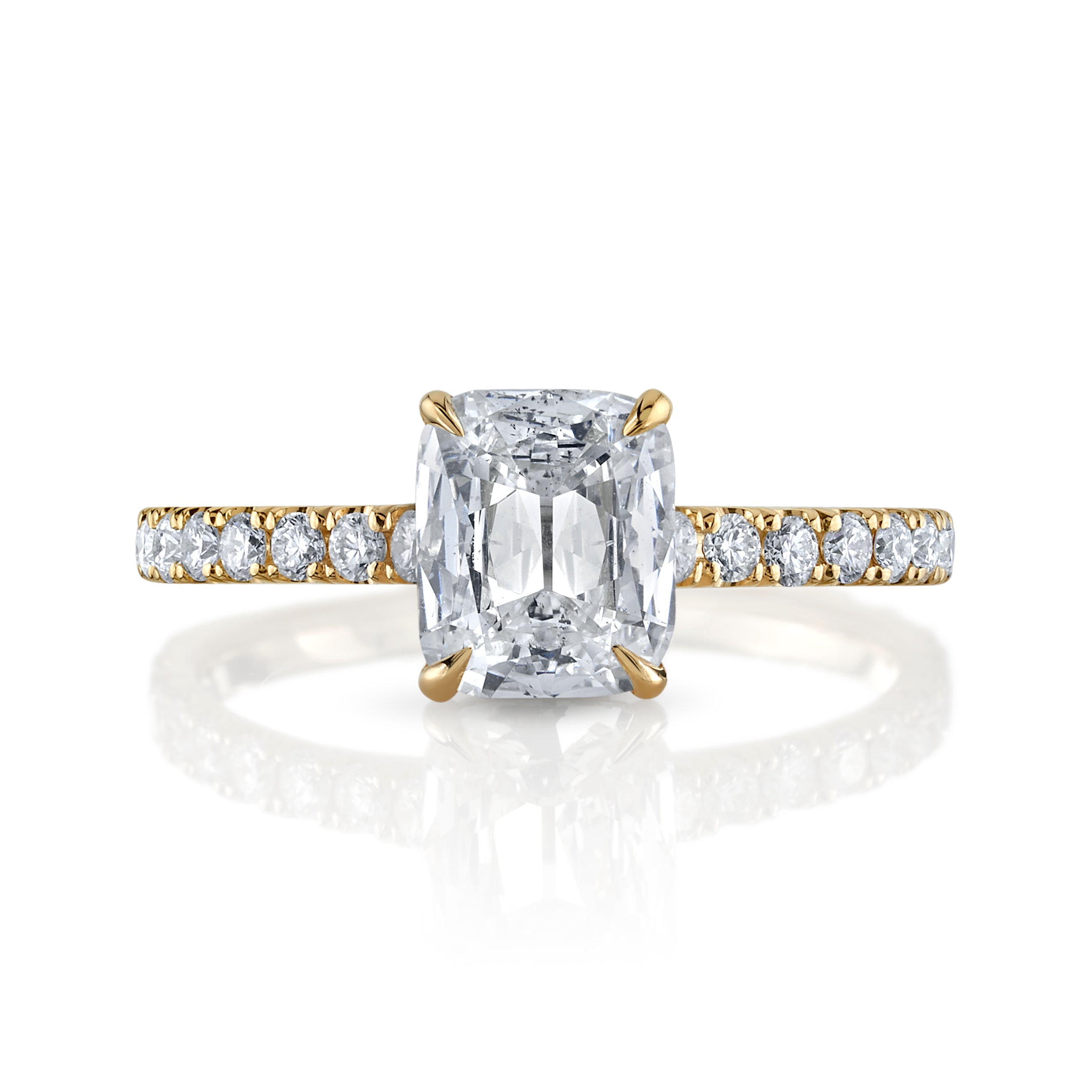 Natural Antique Cushion Cut Diamond Ring