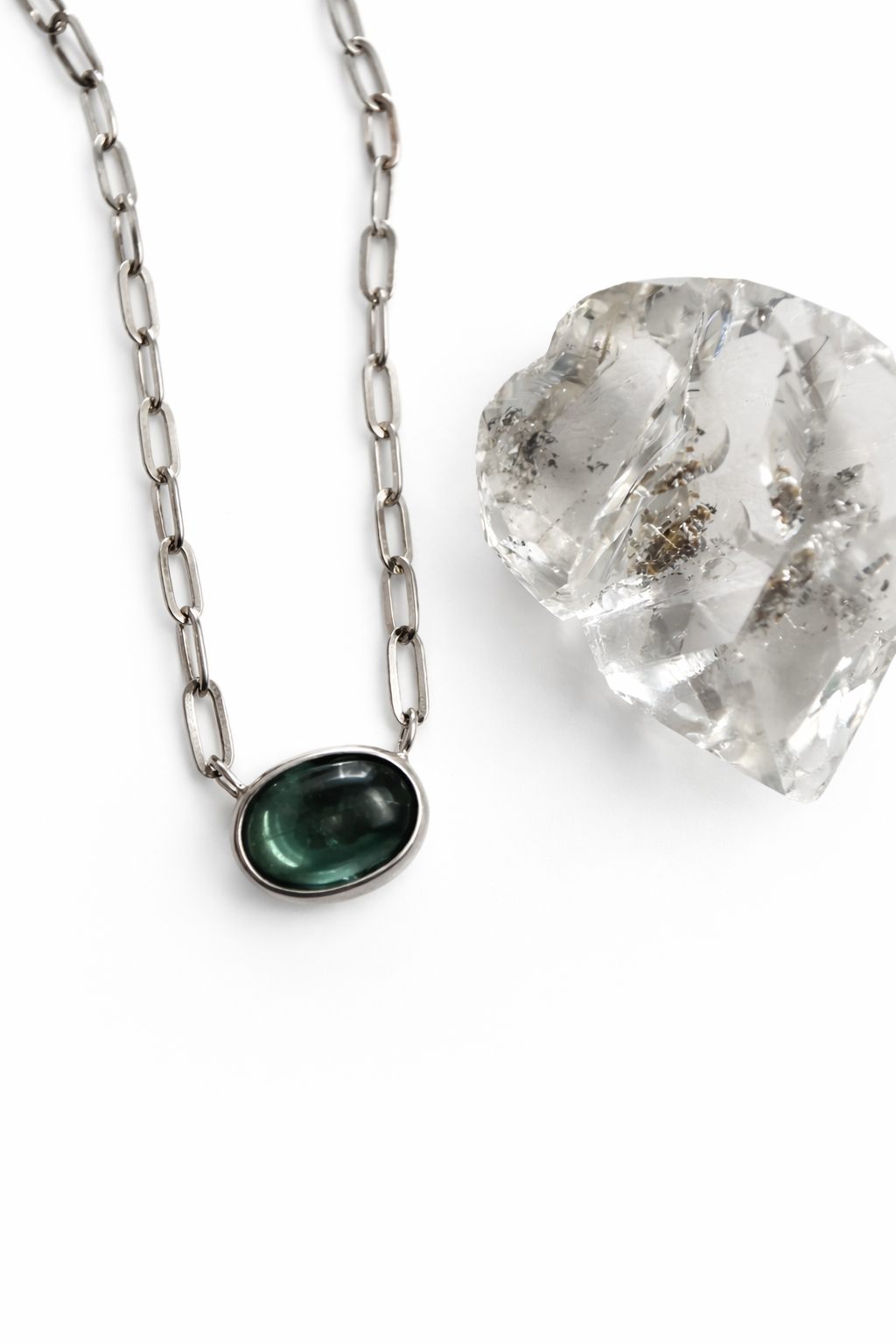 Teal Tourmaline Cabochon Pendant