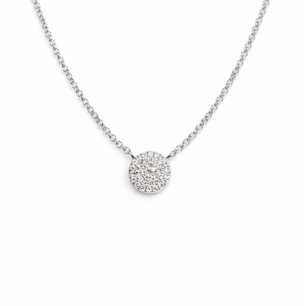 Diamond Pave Disc Pendant