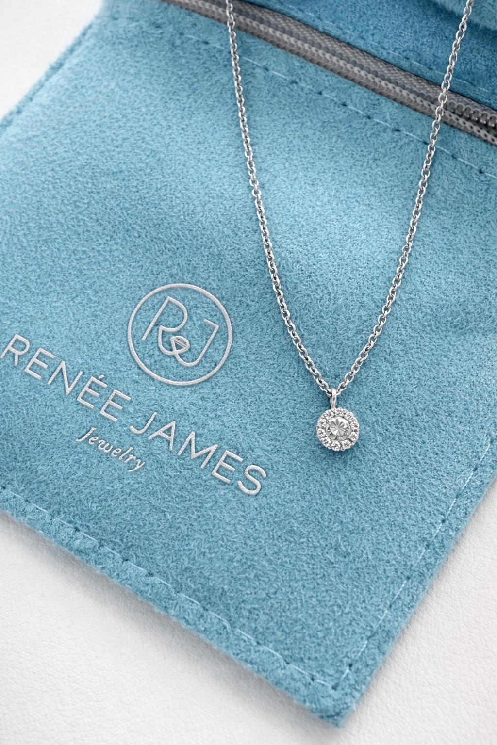 Petite Diamond Halo Pendant