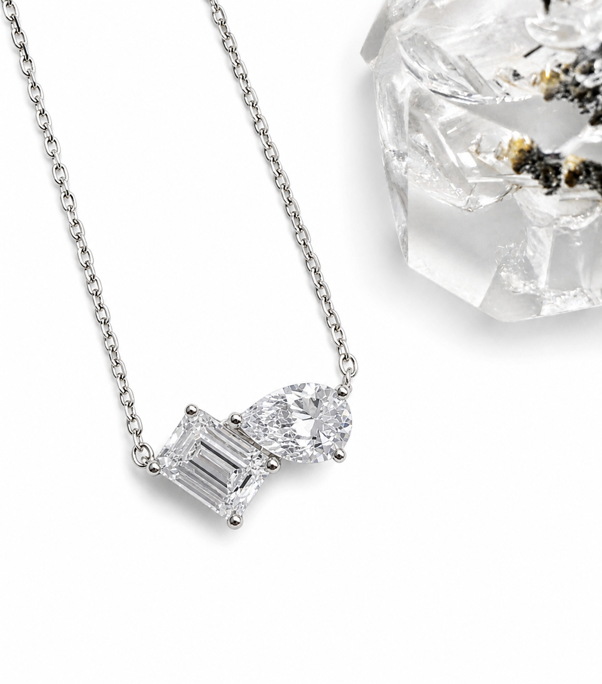 LAB Two Stone Diamond Pendant