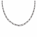 Large White Gold Paperclip Chain