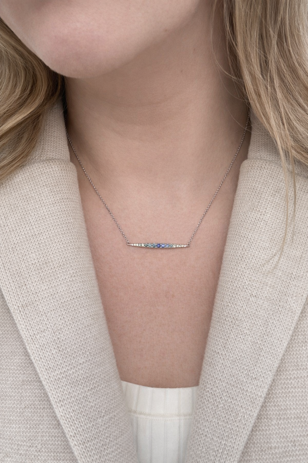 Ombré Montana Sapphire Bar Pendant