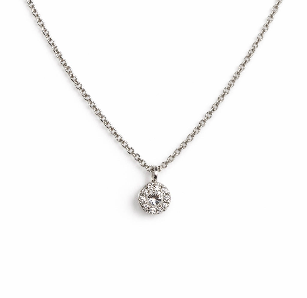 Petite Diamond Halo Pendant