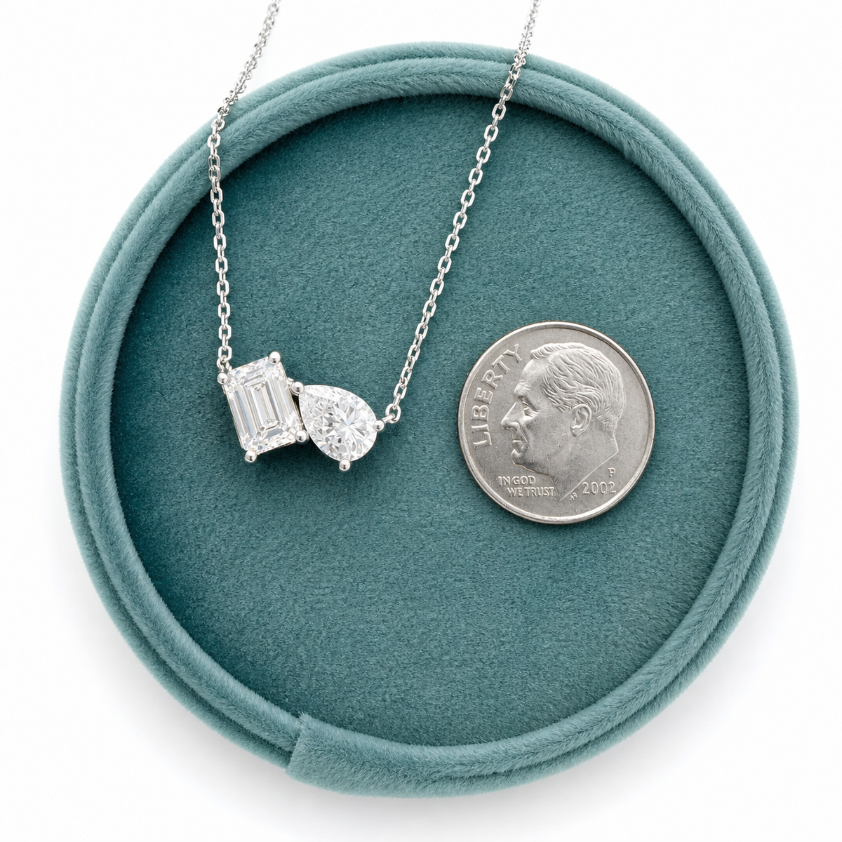 LAB Two Stone Diamond Pendant