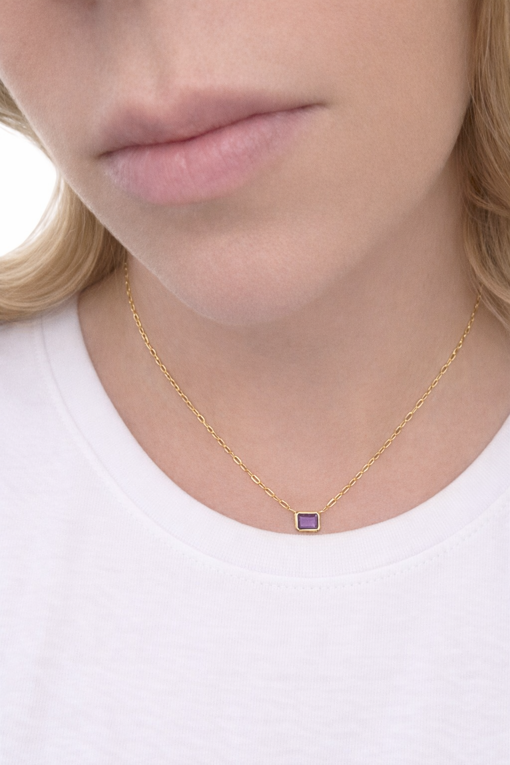 Emerald Cut Amethyst Pendant