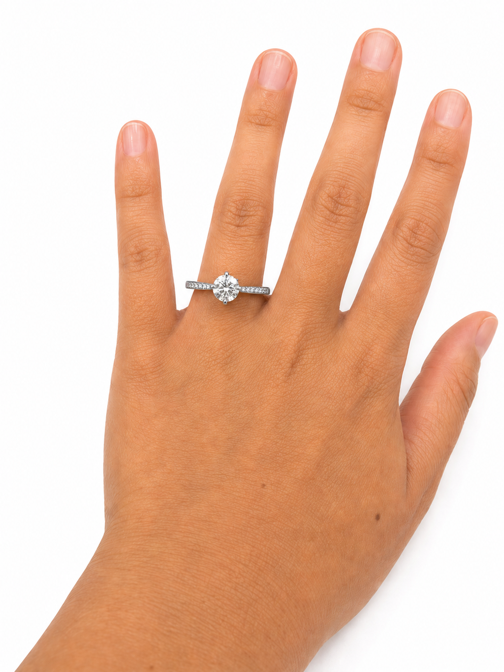 Round Brilliant Solitaire with N/S/E/W Points