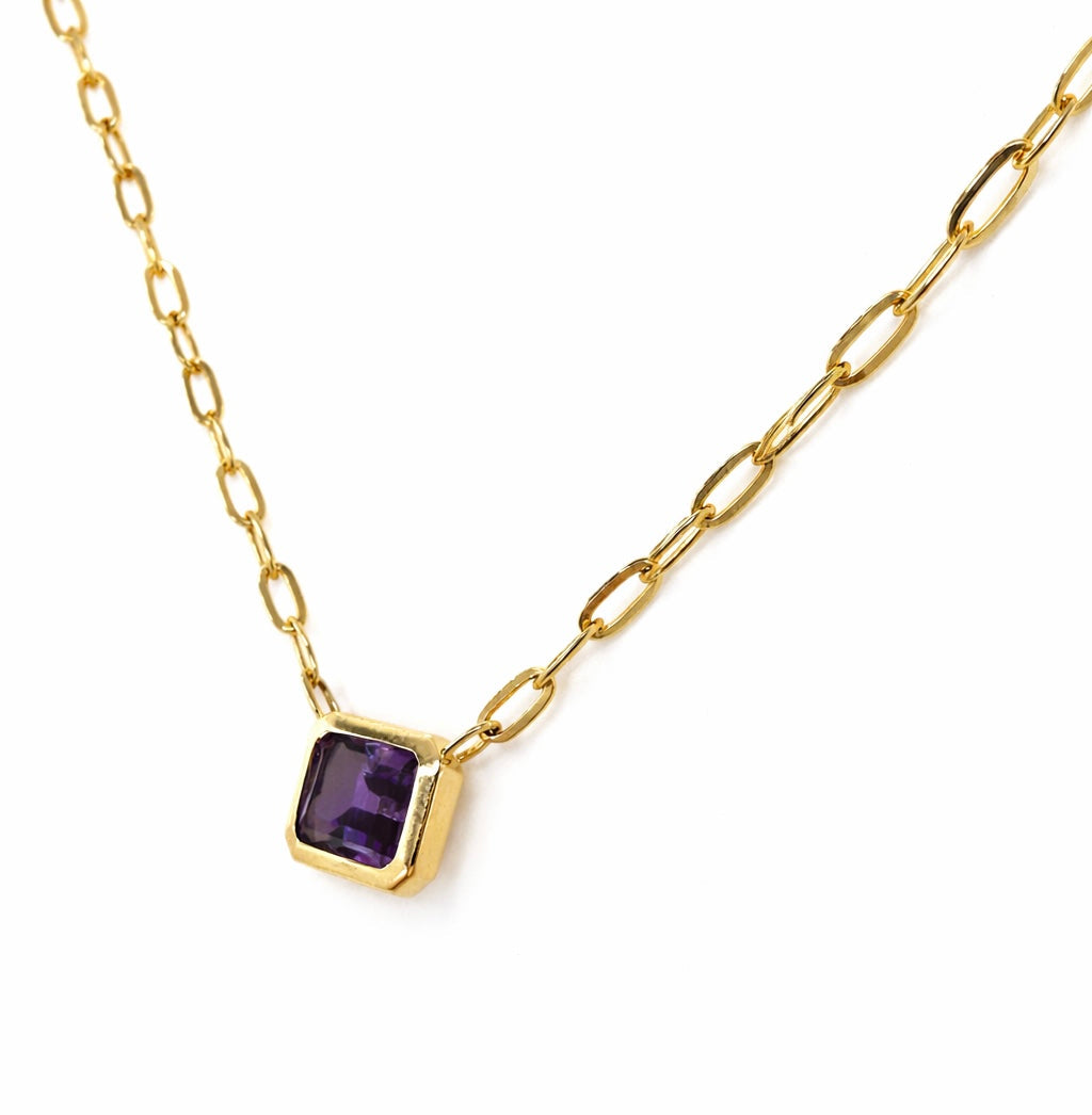 Emerald Cut Amethyst Pendant