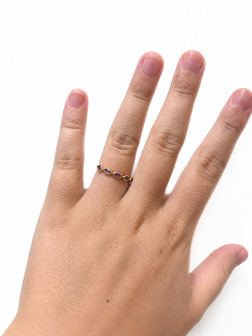 Amethyst Bezel Band