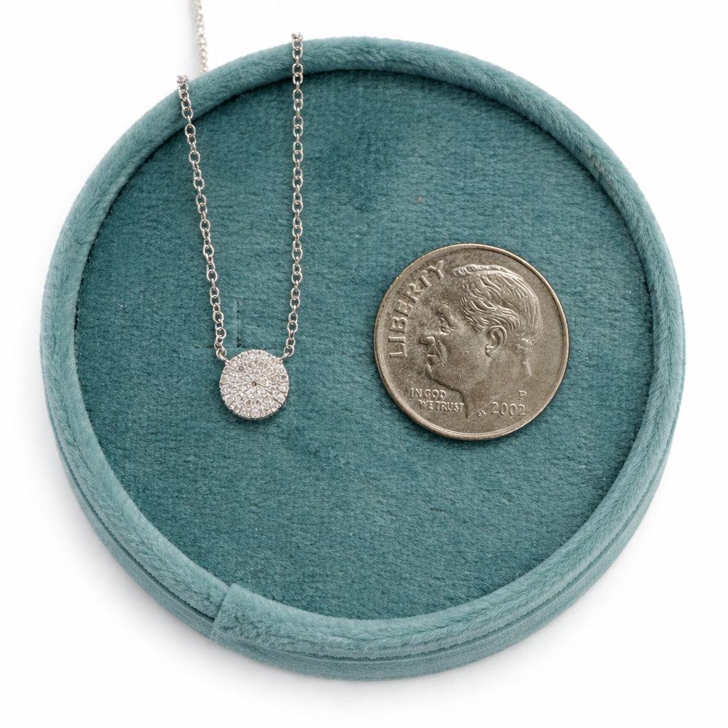 Diamond Pave Disc Pendant