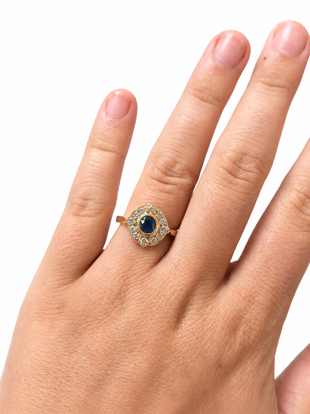 Sapphire Halo Ring