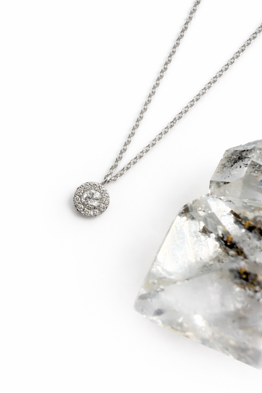 Petite Diamond Halo Pendant