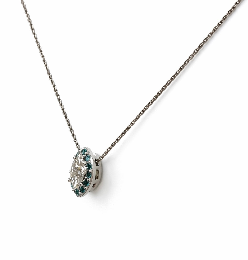 Marquise Diamond & Paraiba Tourmaline Pendant
