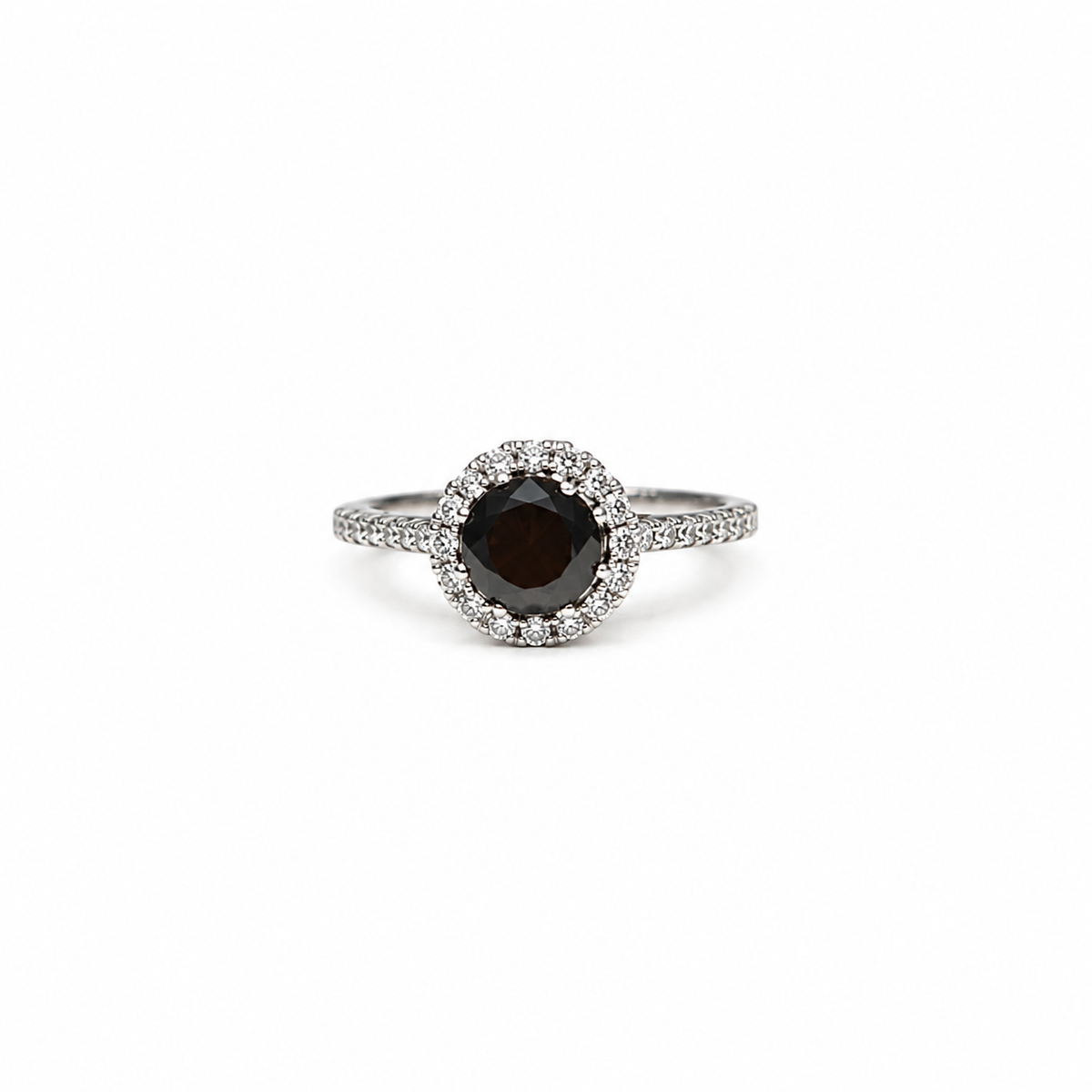 Black Diamond Halo Ring