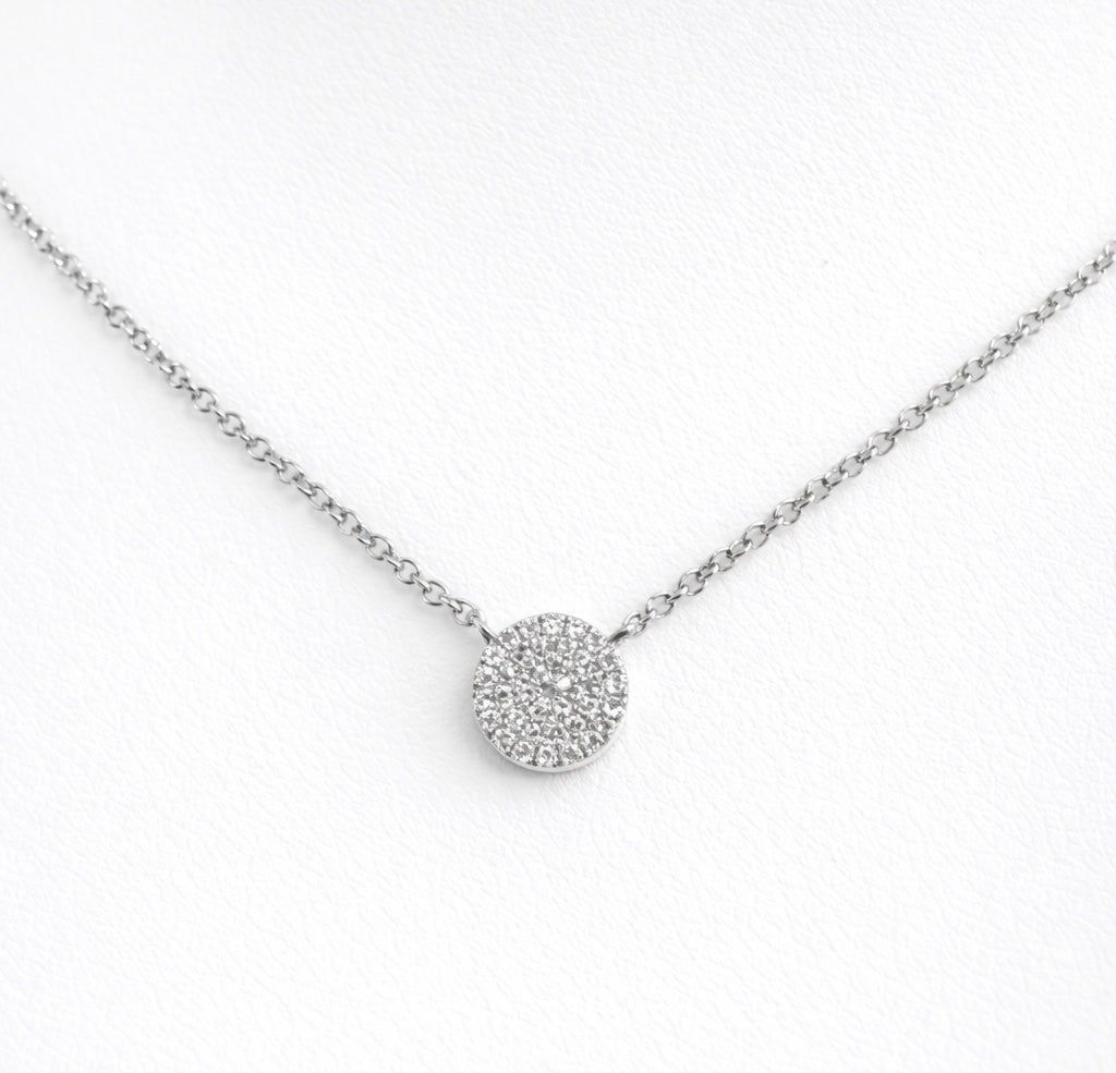 Diamond Pave Disc Pendant