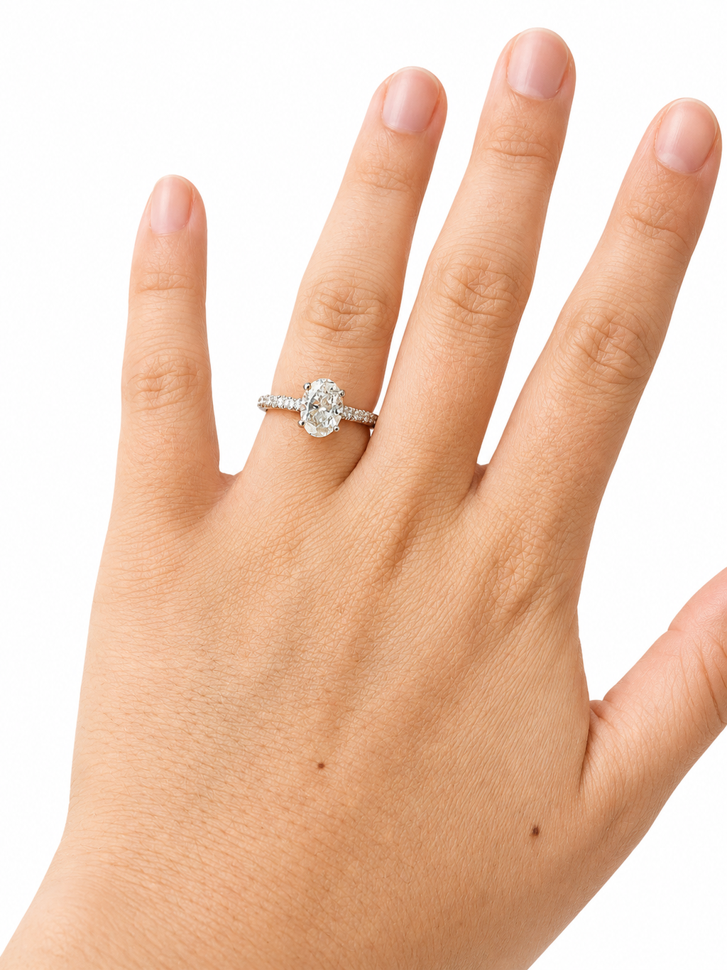Natural Oval Solitaire Ring