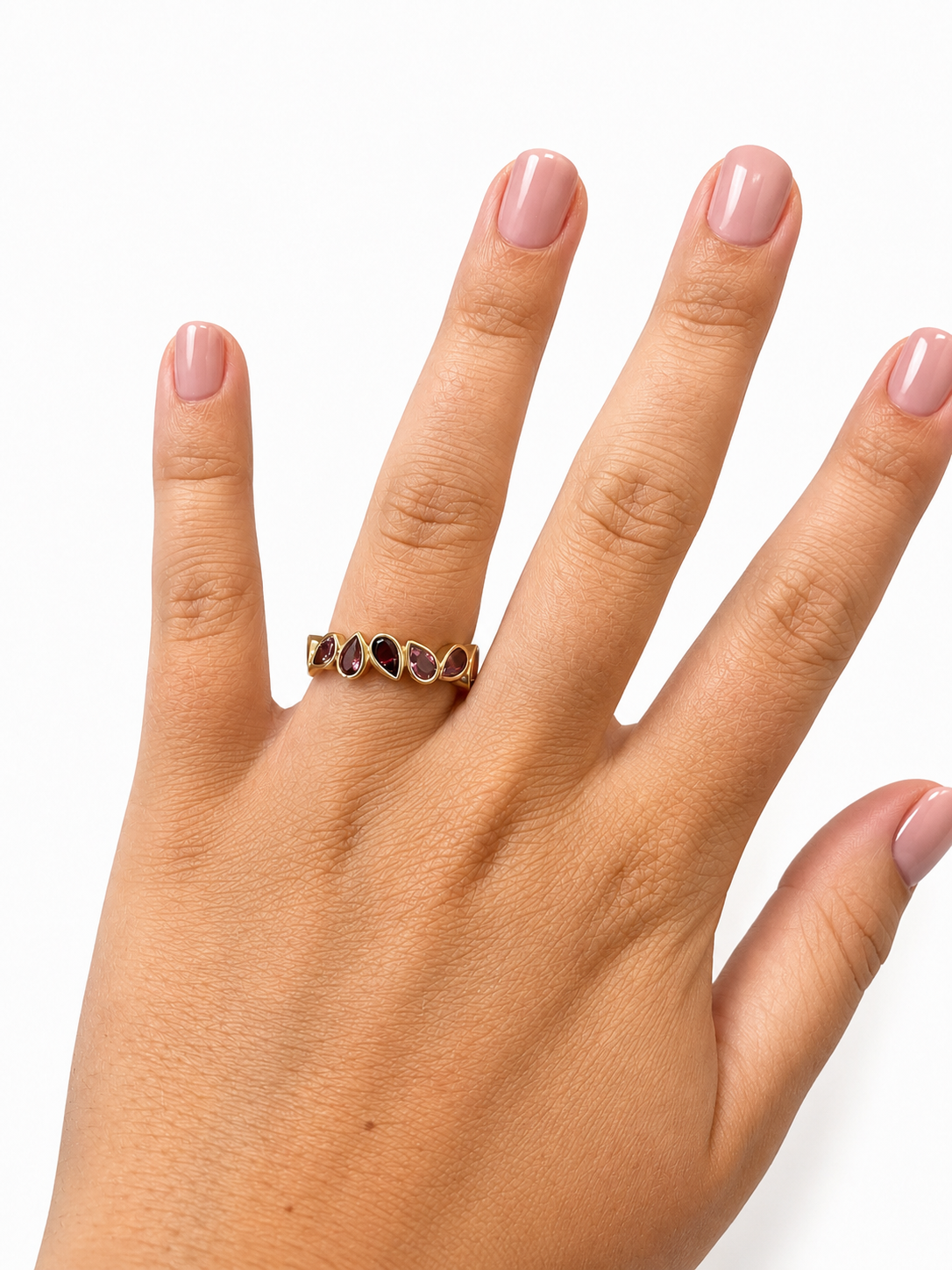 Ombré Pink Tourmaline Pear Band