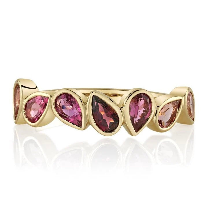 Ombré Pink Tourmaline Pear Band